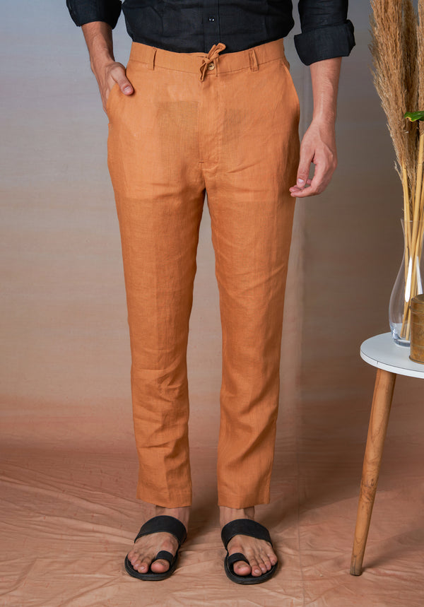 OCHRE - LINEN EAZY PANT