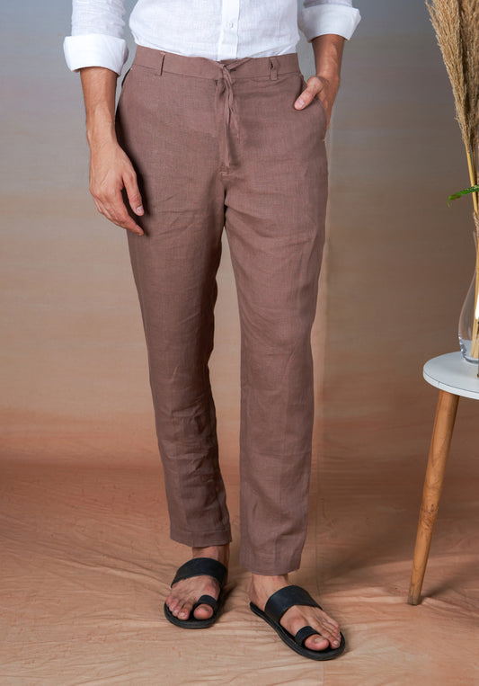 COFFEE - LINEN EAZY PANT