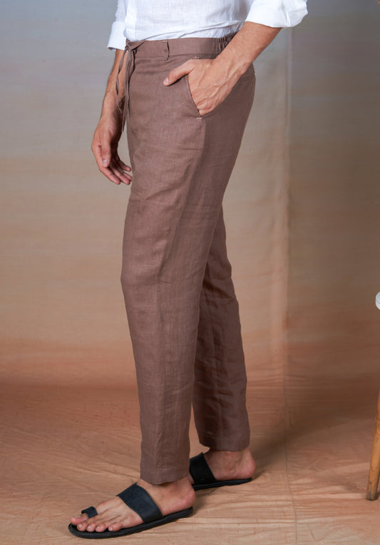 COFFEE - LINEN EAZY PANT