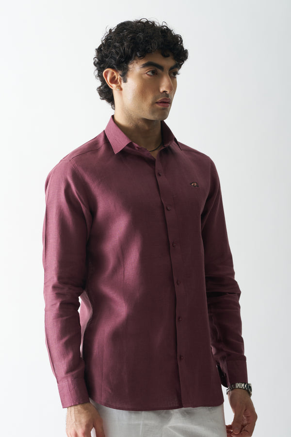 VINE YARD - ROZZANA FULL SLEEVE PURE LINEN SHIRT