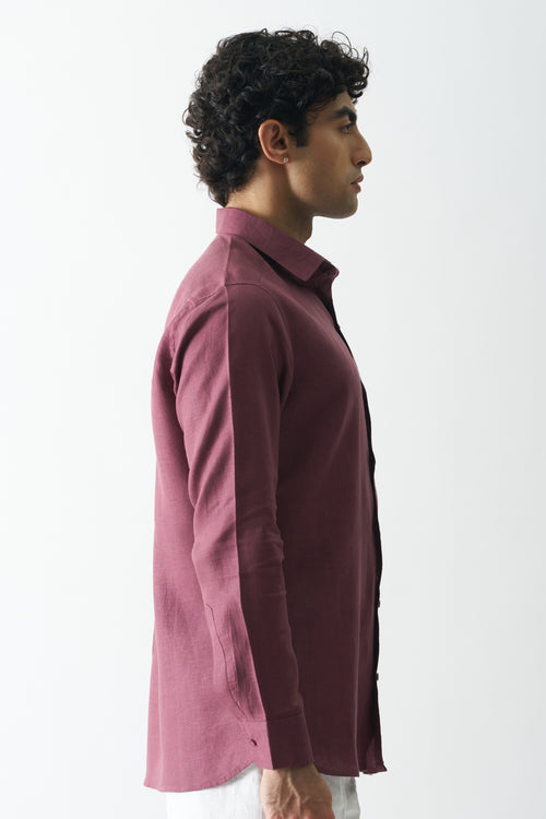 VINE YARD - ROZZANA FULL SLEEVE PURE LINEN SHIRT