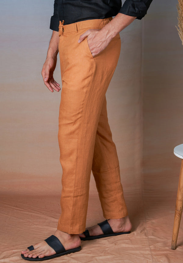 OCHRE - LINEN EAZY PANT