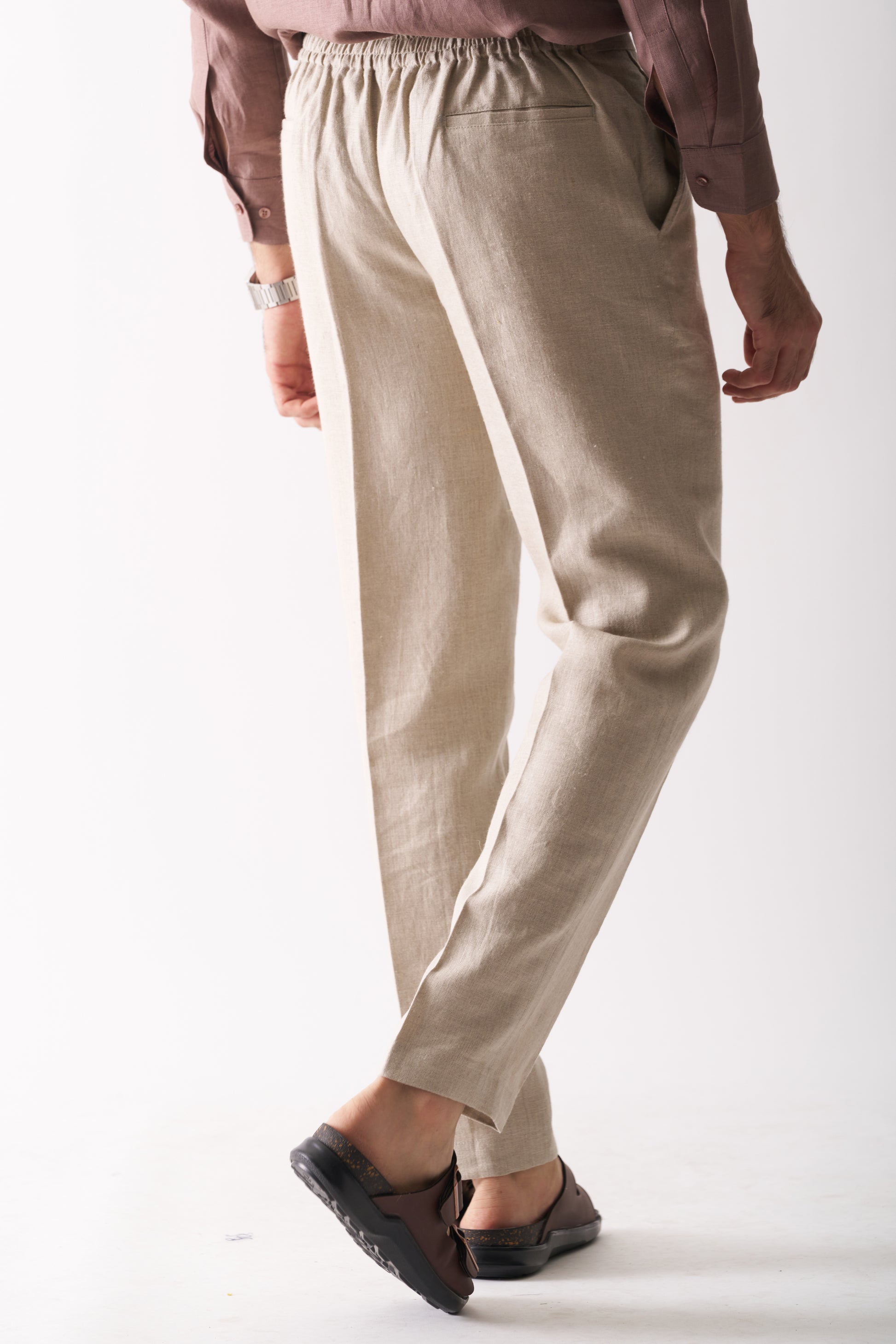 NATURAL UNDYED - PURE HEAVY LINEN CASUAL PANT