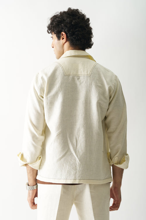 CARAMEL CASCADE LINEN JACKET