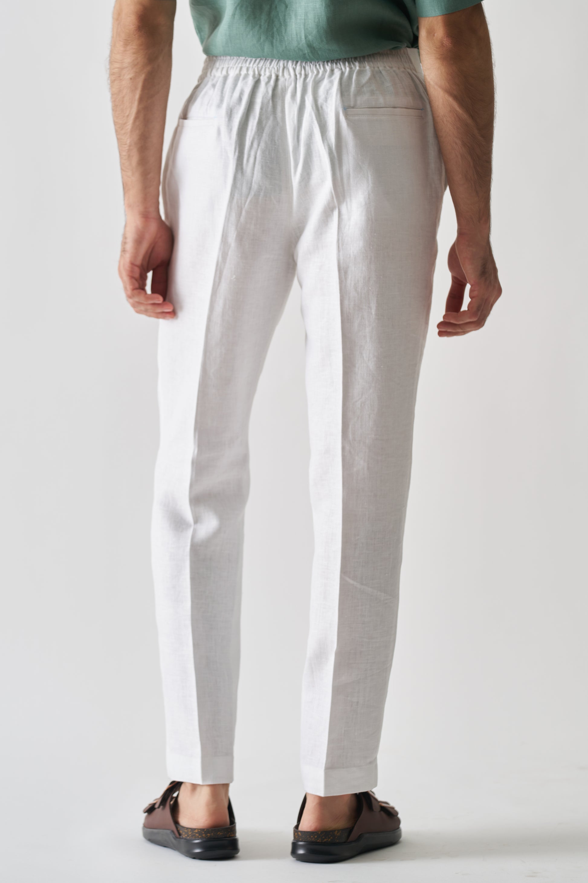 WHITE - PURE HEAVY LINEN CASUAL PANT