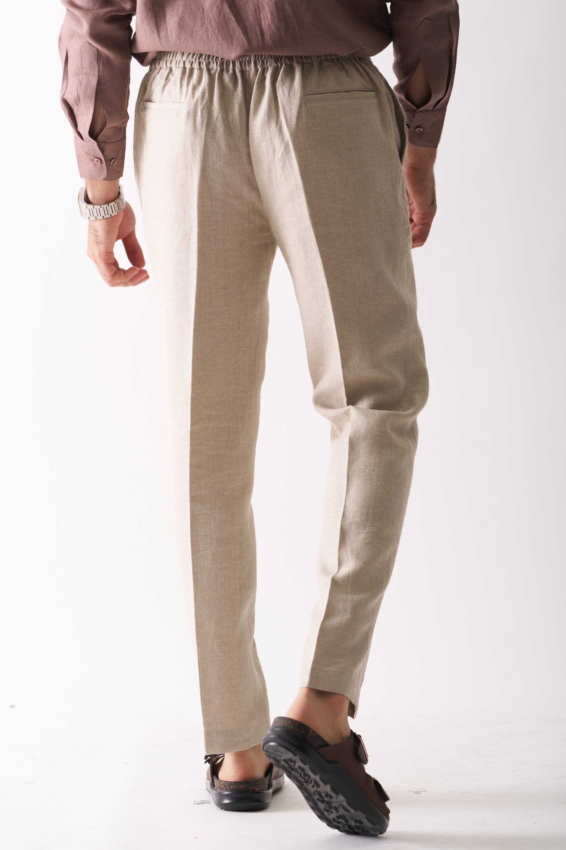 NATURAL UNDYED - PURE HEAVY LINEN CASUAL PANT