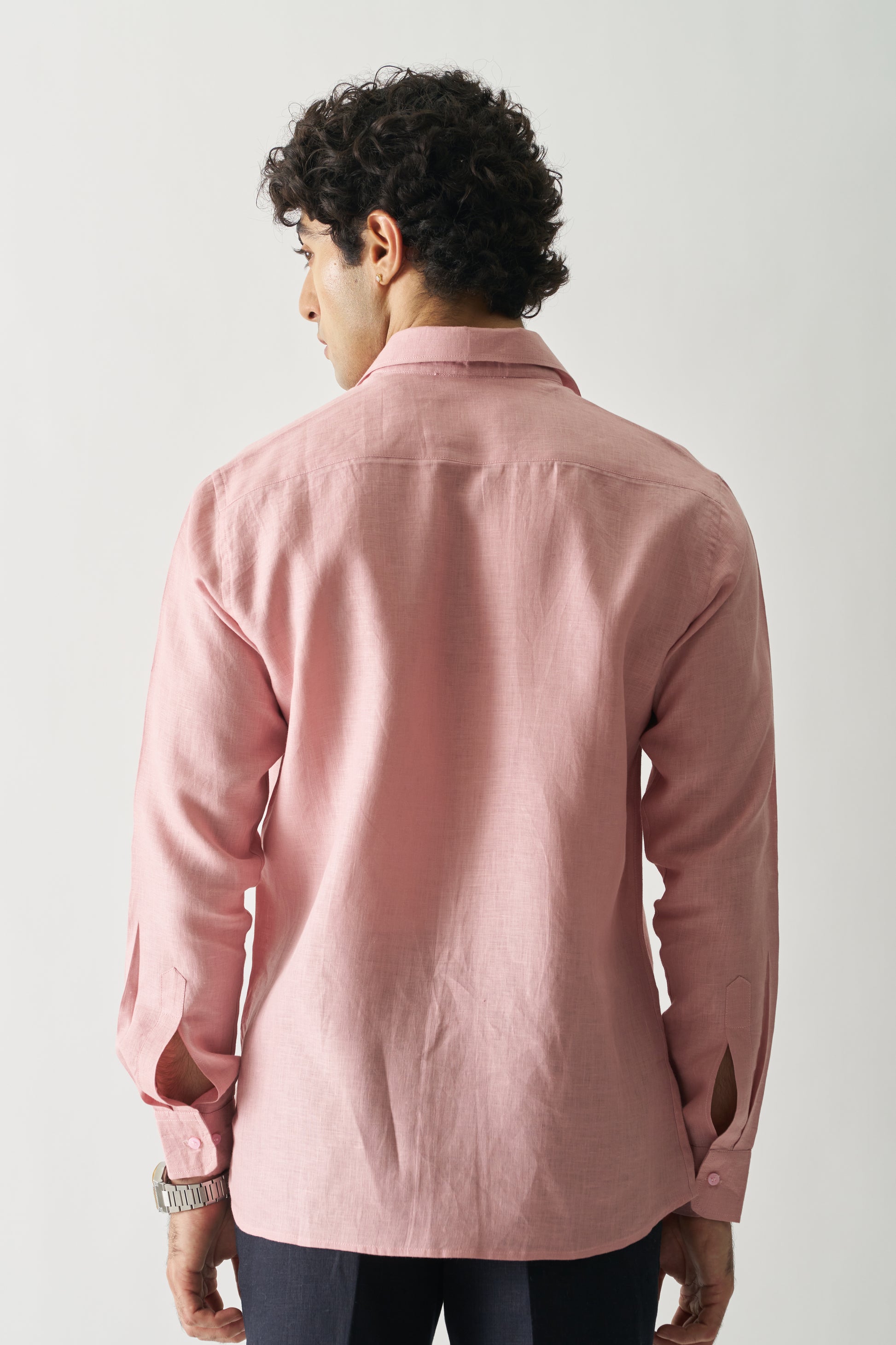 VINTAGE ROSE - ROZZANA FULL SLEEVE PURE LINEN SHIRT