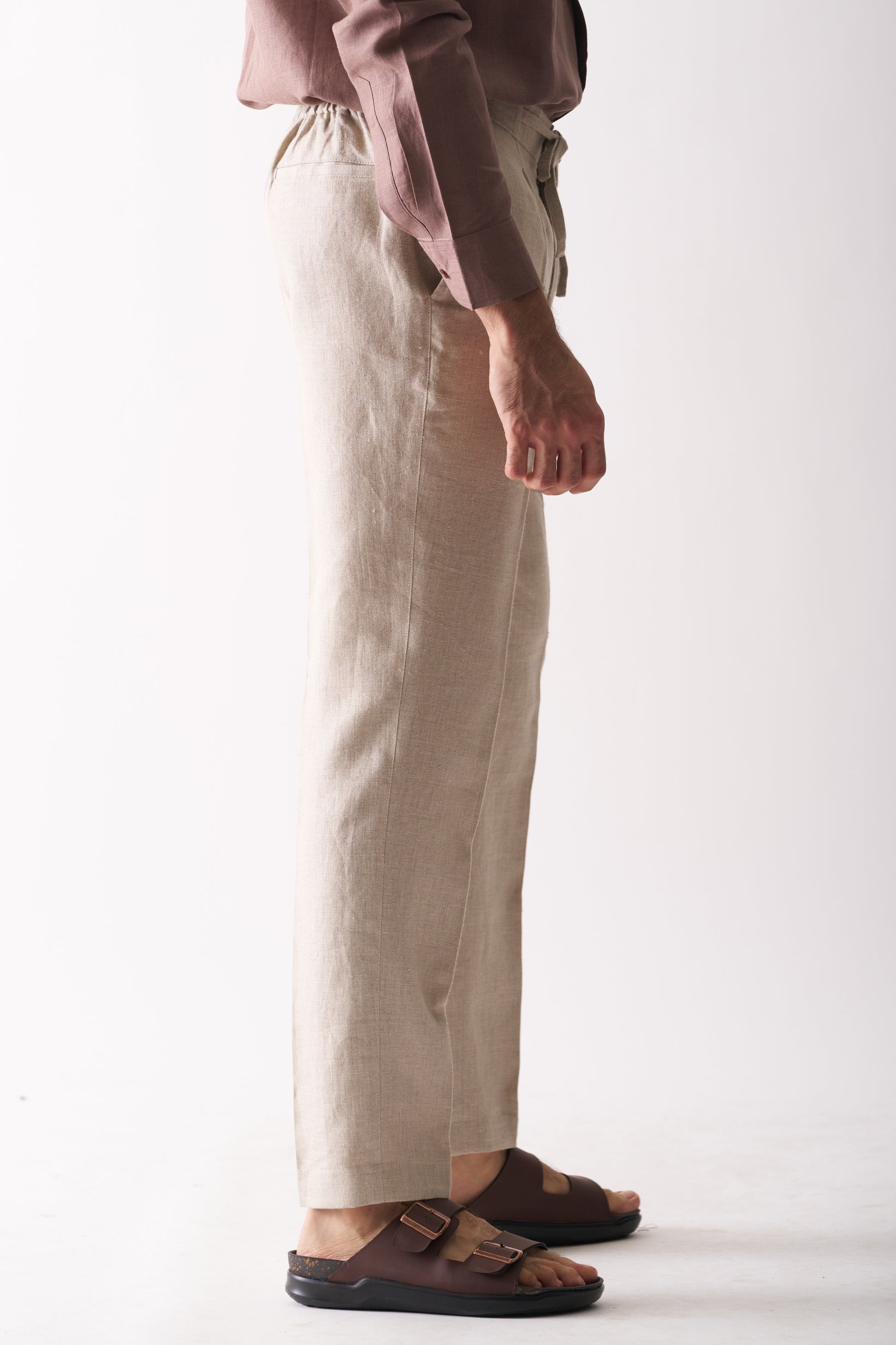 NATURAL UNDYED - PURE HEAVY LINEN CASUAL PANT