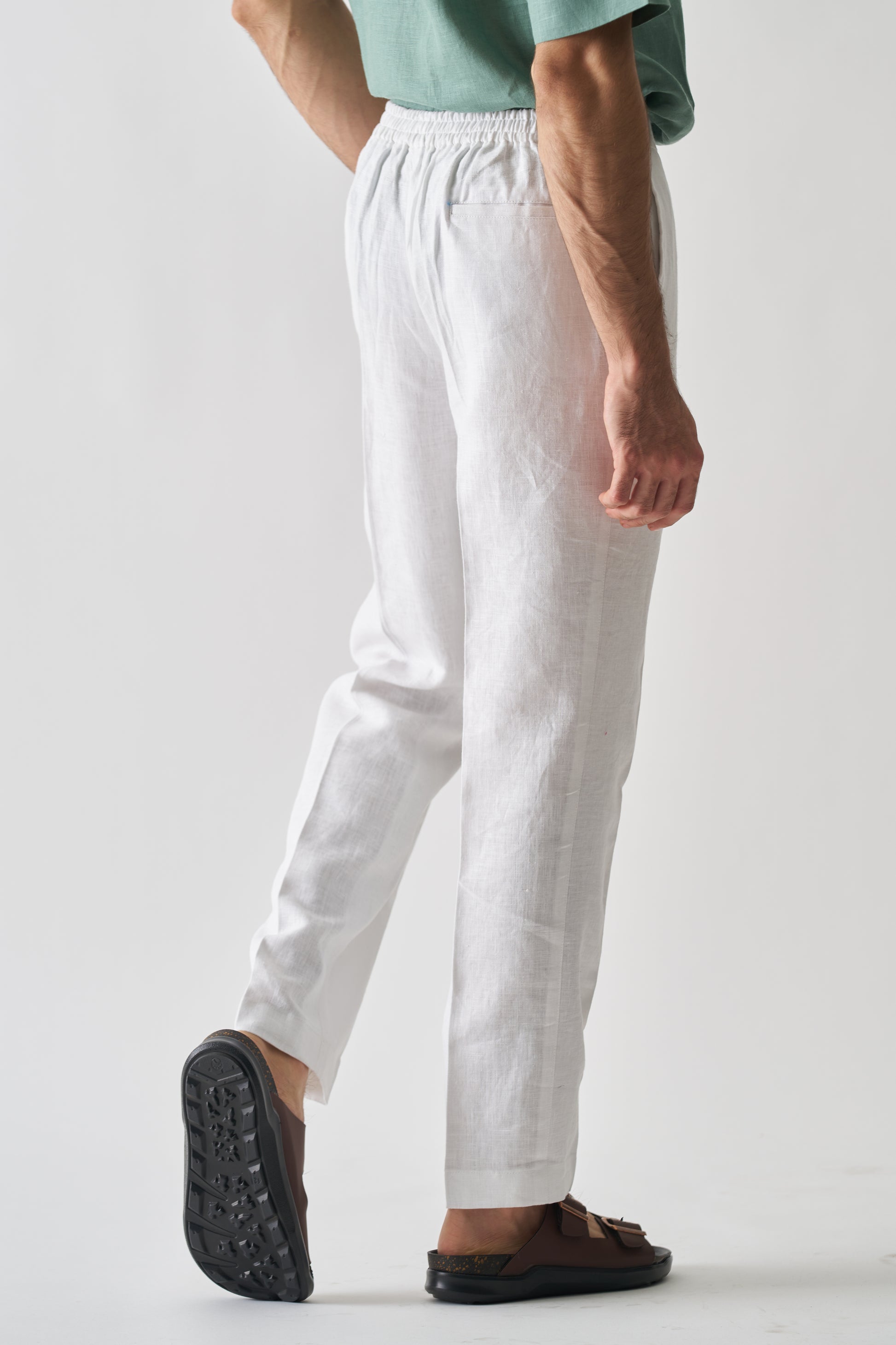 WHITE - PURE HEAVY LINEN CASUAL PANT