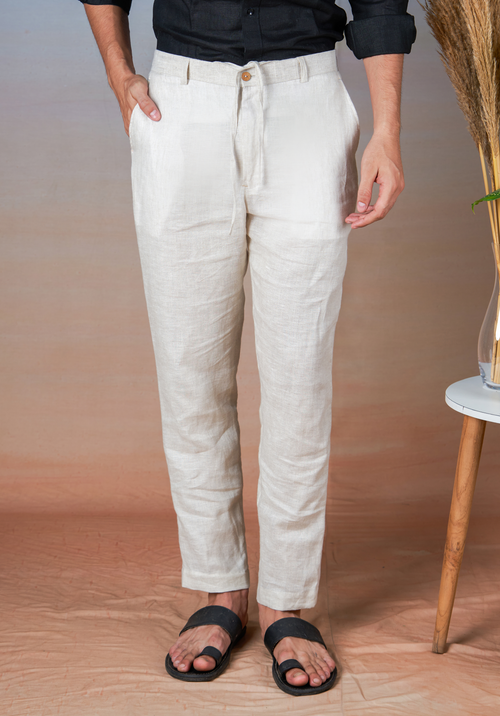 BEIGE - LINEN EAZY PANT