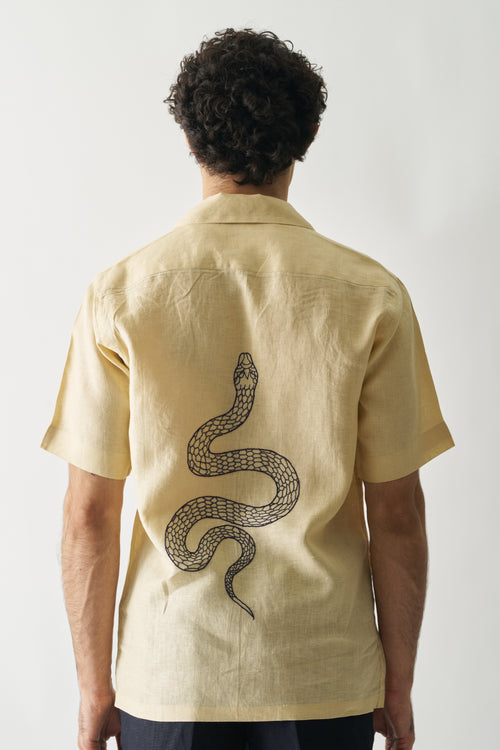 VENOMOUS AESTHETIC - HAND EMBROIDERED UNISEX PURE LINEN SHIRT