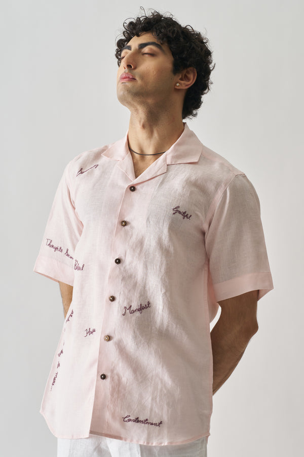 11:11 - HAND EMBROIDERED UNISEX PURE LINEN SHIRT