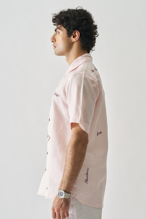 11:11 - HAND EMBROIDERED UNISEX PURE LINEN SHIRT