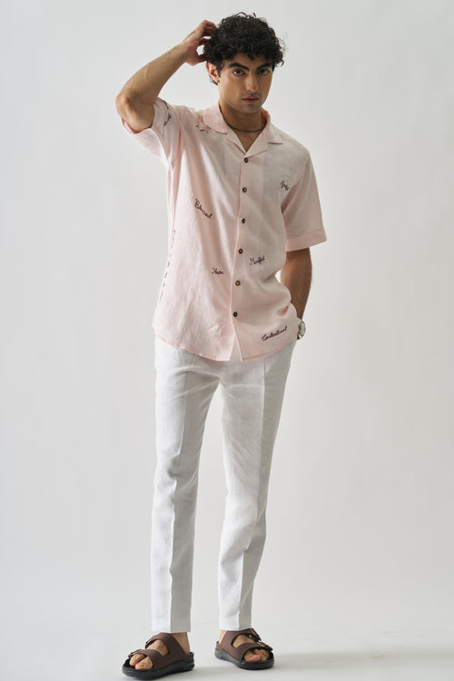 11:11 - HAND EMBROIDERED UNISEX PURE LINEN SHIRT