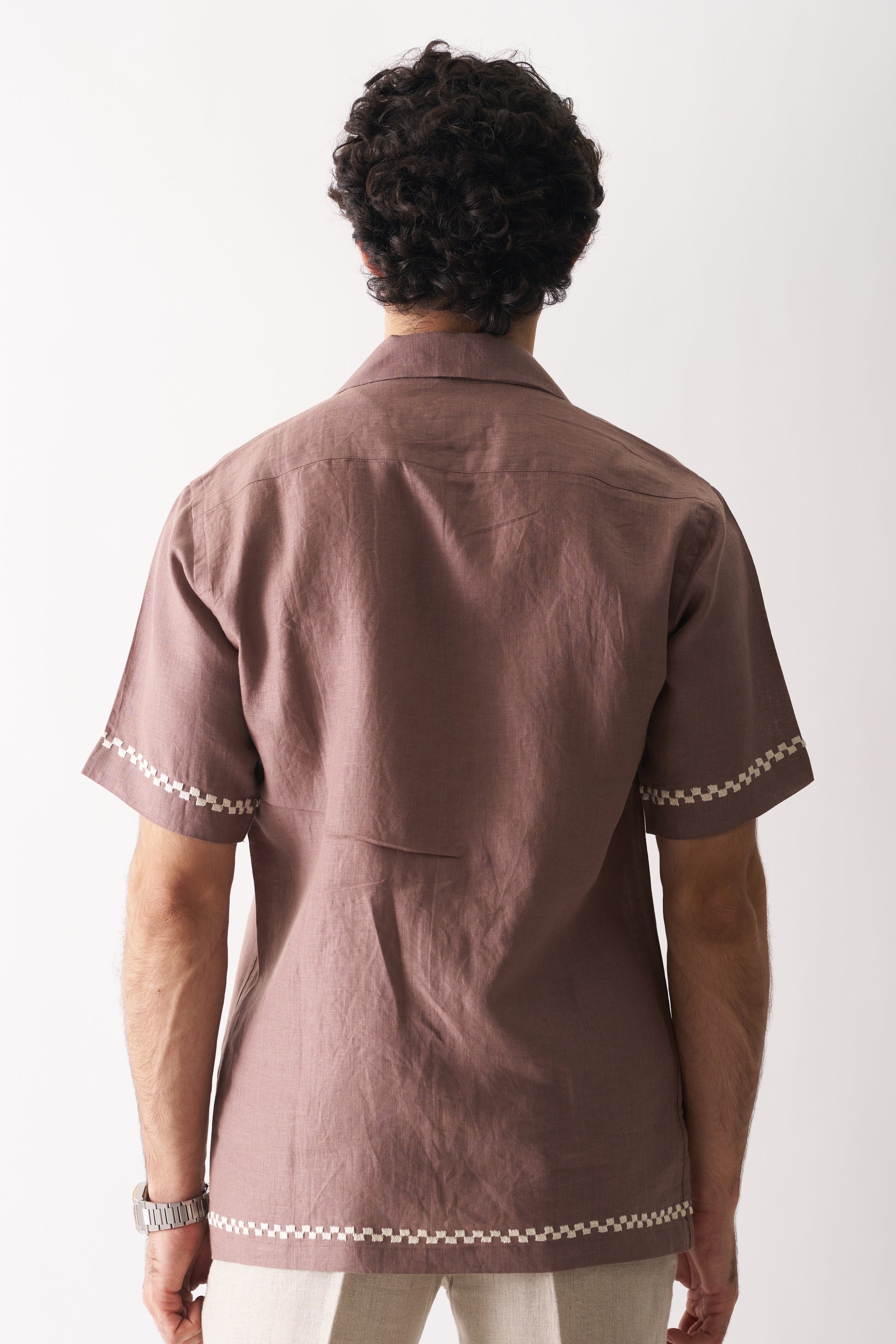 DEER'S DELIGHT - HAND EMBROIDERED UNISEX PURE LINEN SHIRT