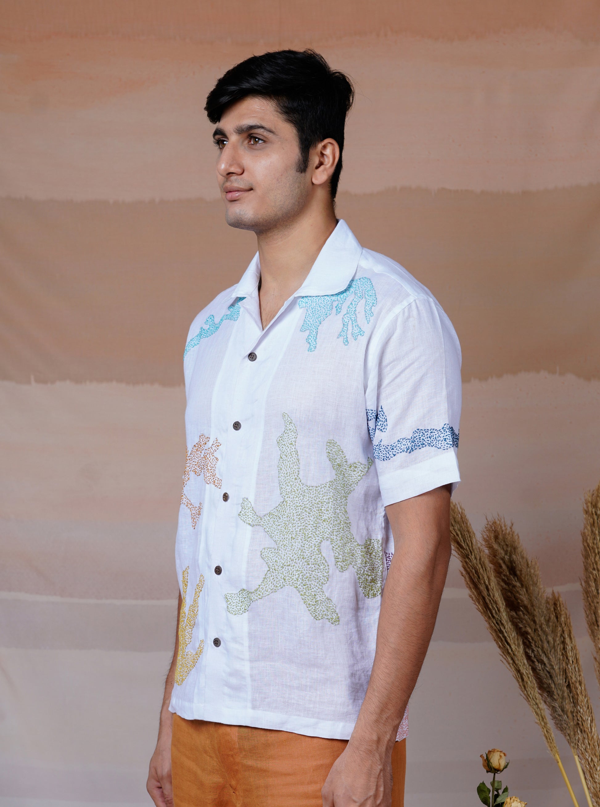 CANVAS OF COLOURS 2.0 - HAND EMBROIDERED UNISEX LINEN SHIRT