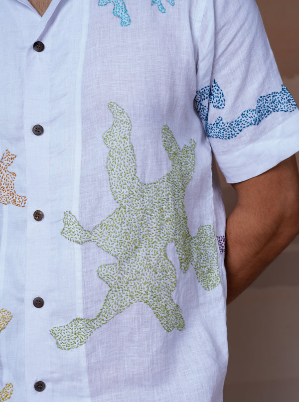 CANVAS OF COLOURS 2.0 - HAND EMBROIDERED UNISEX LINEN SHIRT