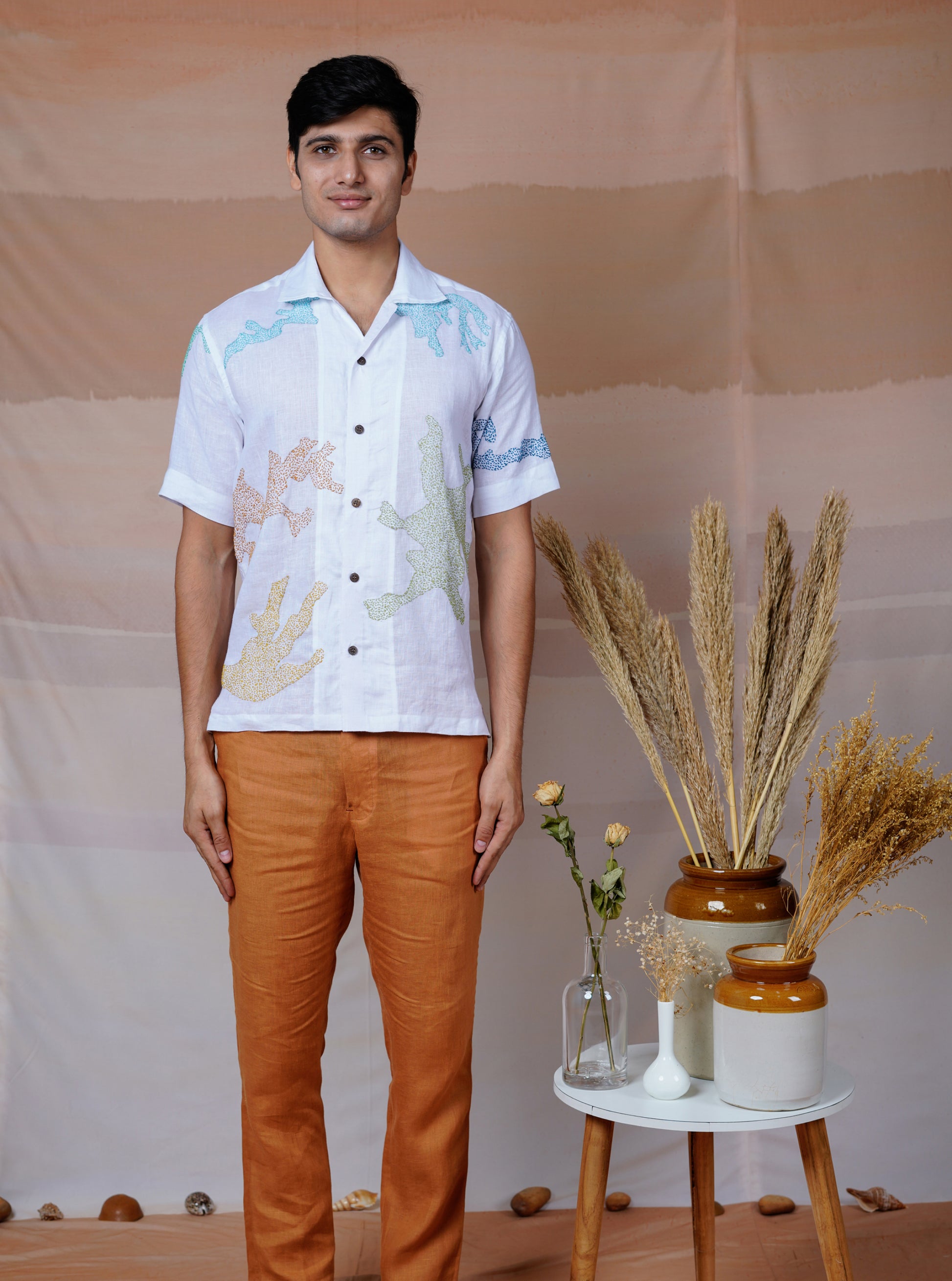 CANVAS OF COLOURS 2.0 - HAND EMBROIDERED UNISEX LINEN SHIRT