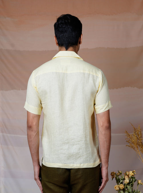 FLORAL FIESTA CREAM - HAND EMBROIDERED UNISEX LINEN SHIRT