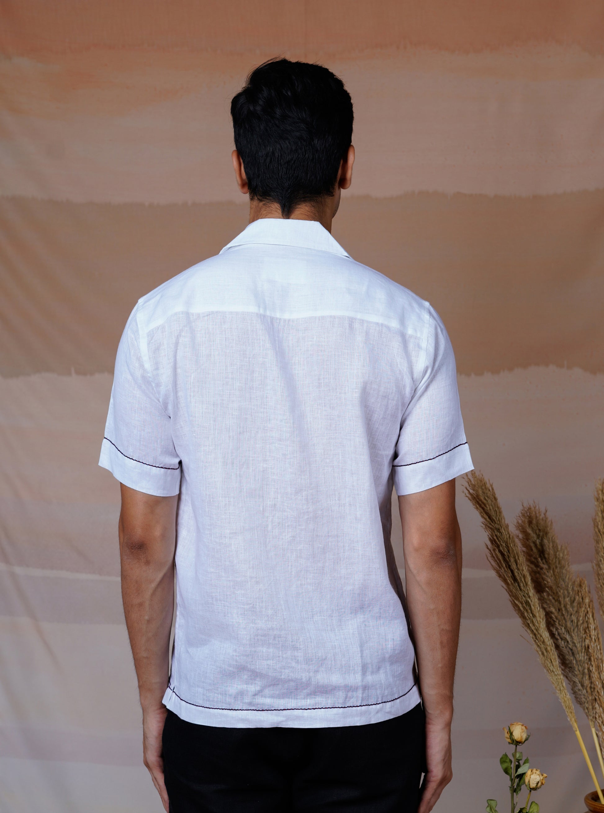 FLYING WINGS - HAND EMBROIDERED UNISEX LINEN SHIRT