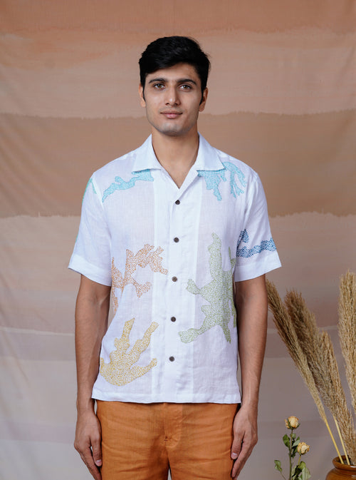 CANVAS OF COLOURS 2.0 - HAND EMBROIDERED UNISEX LINEN SHIRT